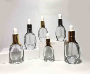 ss packaging Glass Cream Jar + Pump,cap,dropper